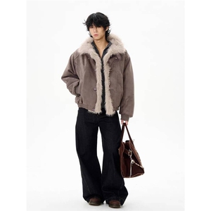 加绒加厚冬款男立领毛领棉衣座山雕棉服保暖面包服外套MY11 P105图片