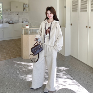 26春新款现-慵懒分盐系撞色卡通连帽卫衣套装2631-P175K288图片