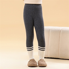 2025年秋季新款拼色羊毛打底裤舒适休闲百搭修身，童装裤子，群鹿羊绒