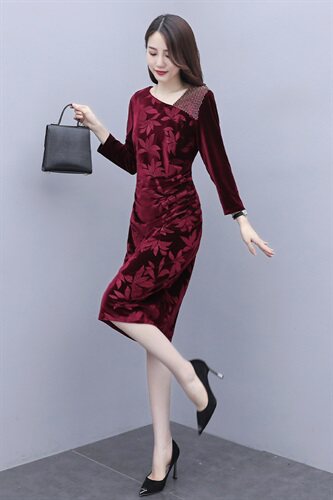 2021年秋季时尚百搭气质优雅熟女连衣裙，女装连衣裙，贵人树