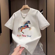 高级感休闲简约纯棉短袖男士重磅宽松透气圆领半袖上衣T恤衫穿搭，男装T恤，星座218-8