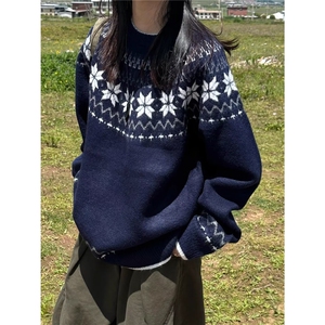 百搭简约气质时尚日系新款流行慵懒ins原宿文艺长袖毛衣潮流图片