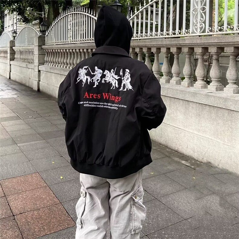 现货网图美式高街刺绣夹克男款秋季短款外套潮牌痞帅夹克B35-P58,男装夹克,星座910-1