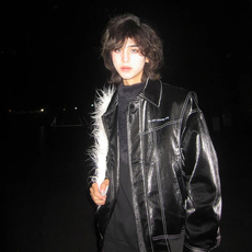 现货不缺货潮流男生假两件皮衣外套1209-1-JK17-P108（网图），男装皮衣，星座1209-1