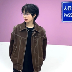 现货不缺货潮流假两件皮衣复古夹克外套1209-1-JK17-P108，男装夹克，星座1209-1