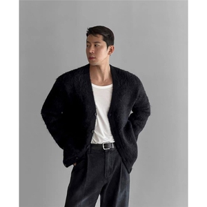 M34-P60 美式潮牌针织开衫外套男2025春秋冬季V领毛衣慵懒风图片