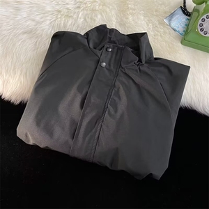 纯色简约拼接飞行员夹克男秋季潮牌cleanfit宽松短款廓形工装外套图片