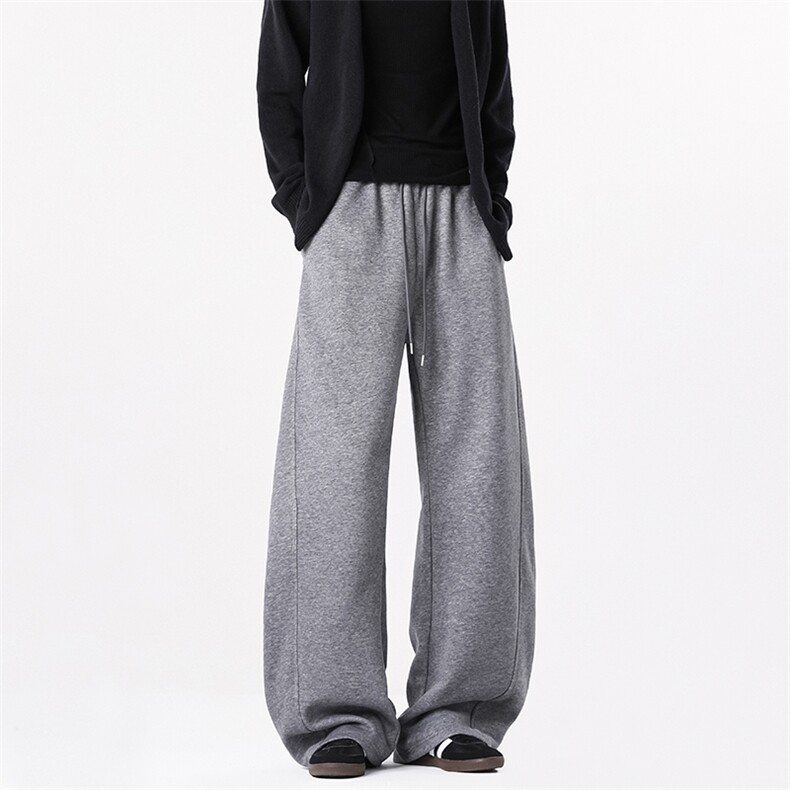 B258-K2952-特P39控78美式重磅直筒弯刀卫裤65棉35聚酯纤维白底，男装休闲裤，电商B258