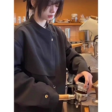 新款男女同款解构活页设计按扣斜门襟不对称新中式抗皱JXZ281，男装夹克，星座1116A（原606A-3）