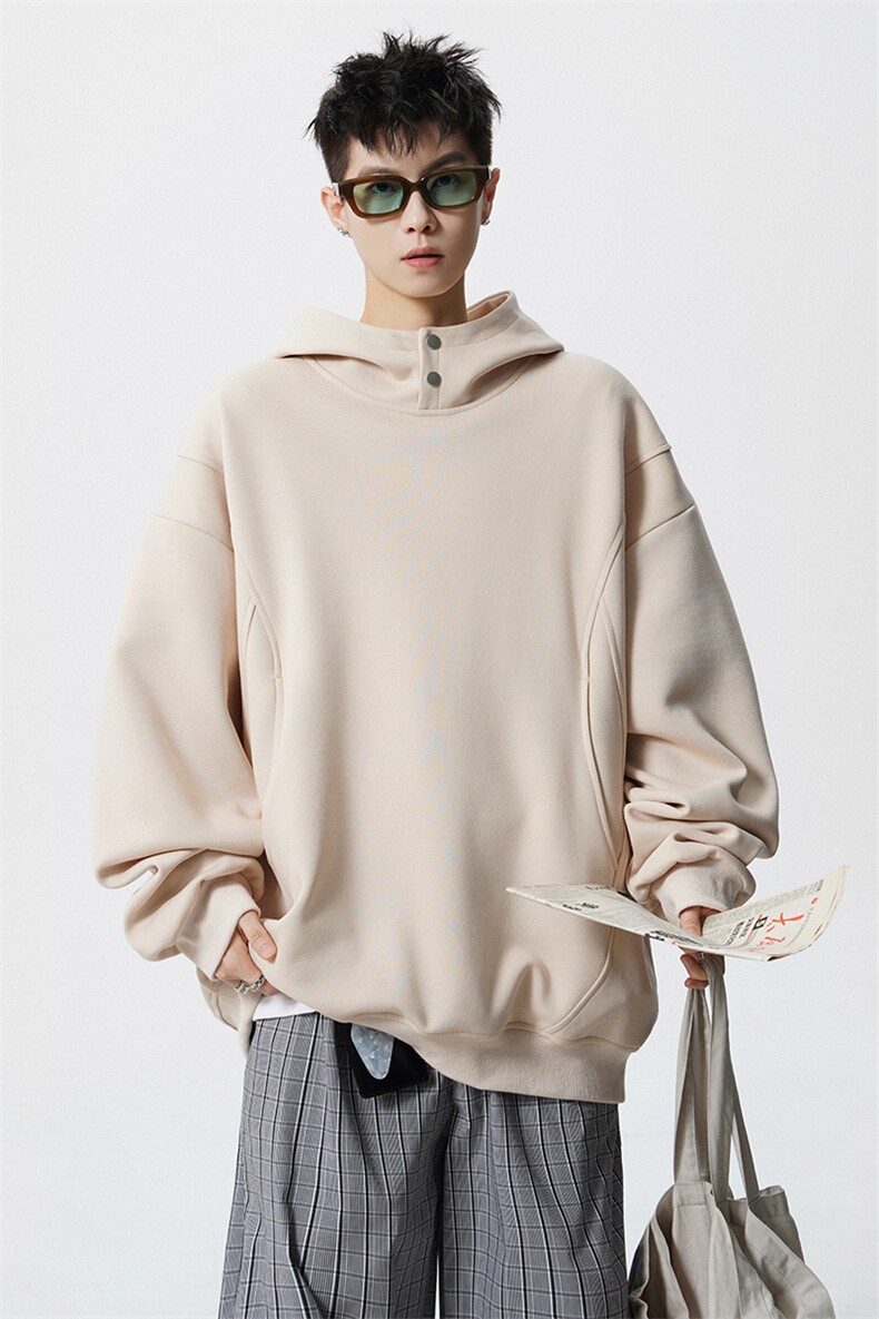 8XL-M美式重磅连帽卫衣大码结构设计拼接上衣秋季外套WY9106特P50,女装短外套,电商B238