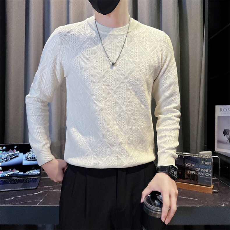 B216MY5160P652025秋冬装男士提花毛衣休闲针织衫社会风潮,男装针织衫/毛衣,电商B216（原B302）