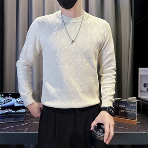 B216 MY5160 P65 2025秋冬装男士提花毛衣 休闲针织衫 社会风 潮图片
