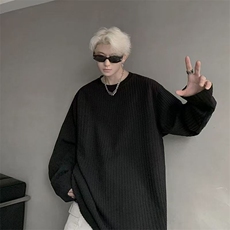 AT05-P35重磅长袖T恤男秋冬内搭宽松大码休闲，男装T恤，电商B323A