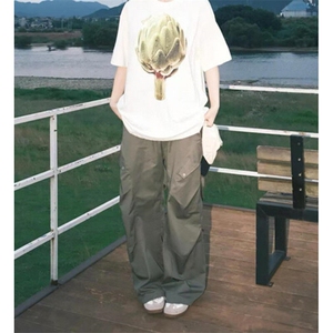 美拉德星空尼休闲裤男女秋冬季褶皱工装伞兵裤宽松垂感 KA401图片