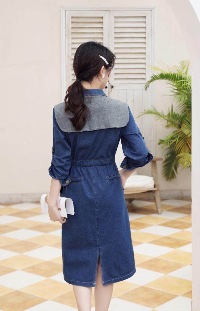 夏季新款韩版牛仔连衣裙，女装连衣裙，裳之恋语