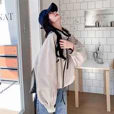 甜酷减龄小个子短外套女2025春新款韩版宽松设计感学院风百搭夹克，女装短外套，2C086