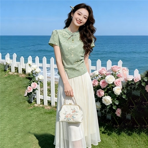 2026年夏季新中式女高级感两件套裙图片