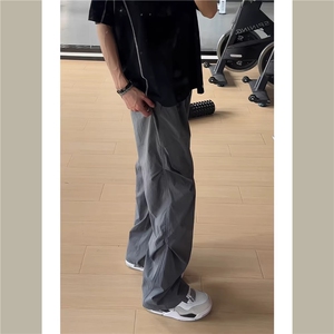 网图！KZ303-特P25褶皱感直筒休闲裤男女新款户外工装速干长裤图片
