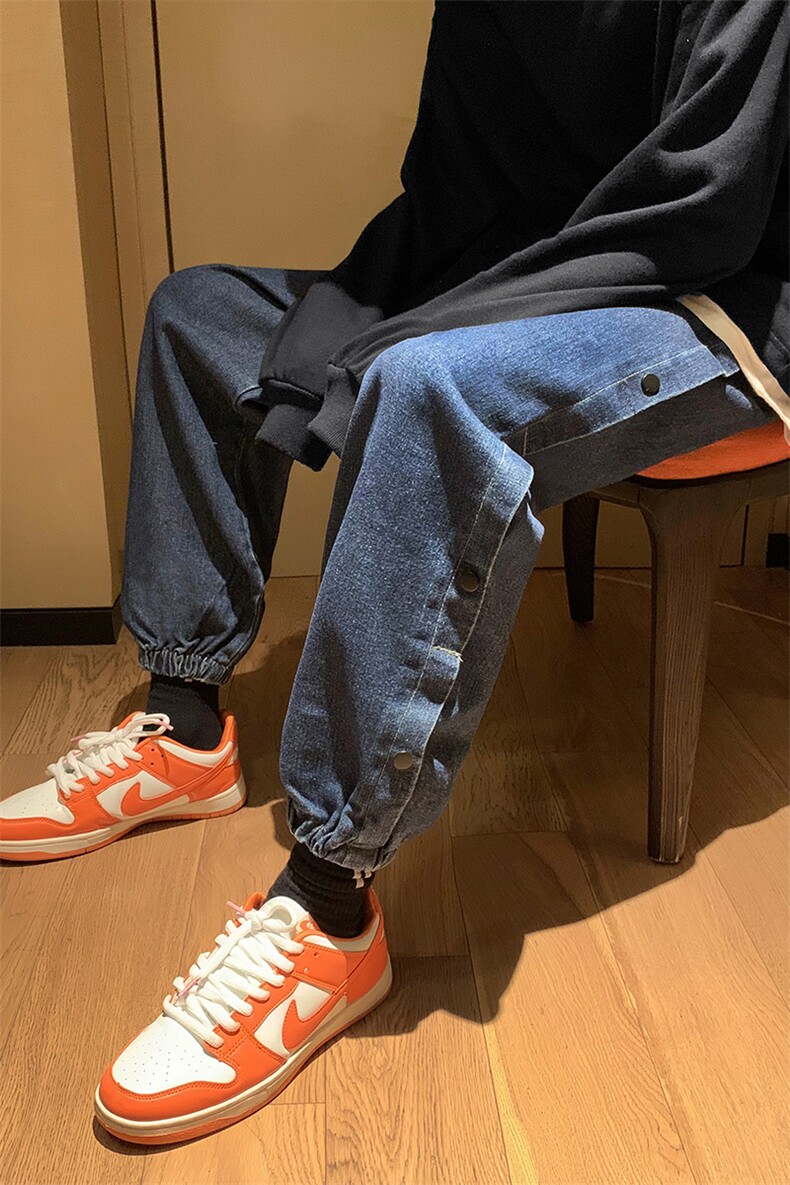 2023冬季加厚牛仔布港风排扣牛仔裤货号K553P55,男装牛仔裤,电商A063