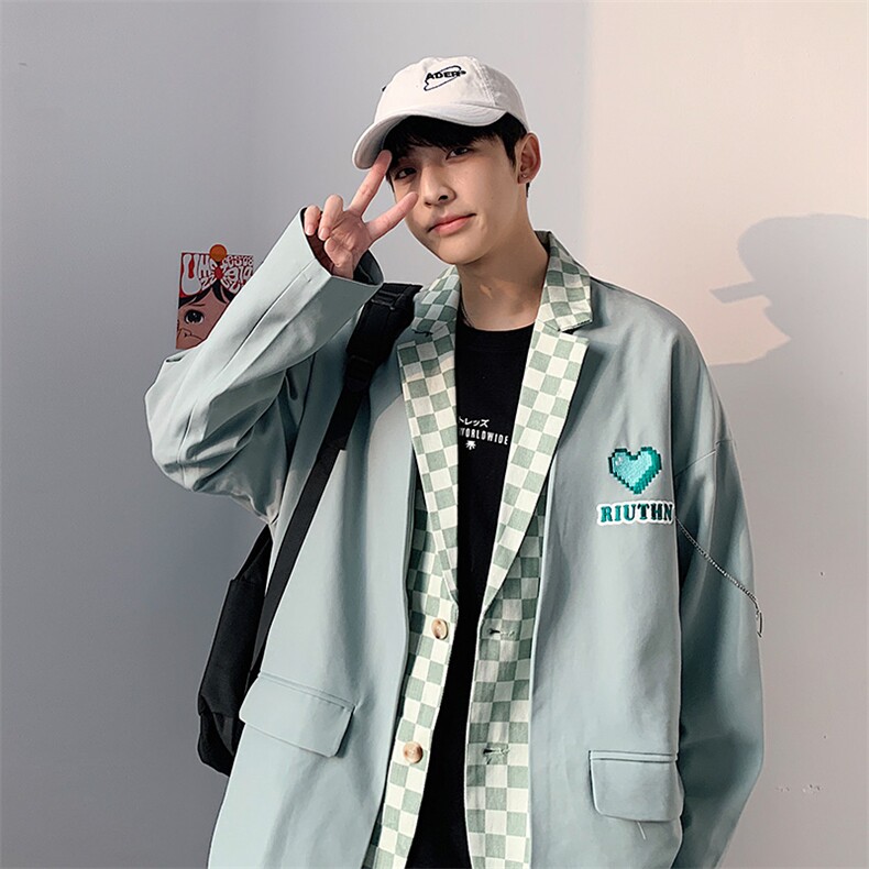 小西服男春秋装拼接男装上衣XF1599-P115，男装西服，星座210-1