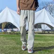 高街水洗裤子2024弯刀牛仔裤男微喇vibe直筒裤潮-BK502-P48烟灰色，男装牛仔裤，星座307-3(原516-1)