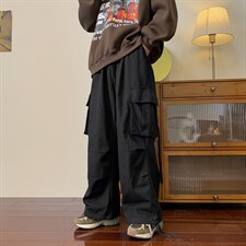 日系工装裤男宽松直筒阔腿裤高街ins潮牌复古休闲裤K4617-P42，男装休闲裤，星座512-2