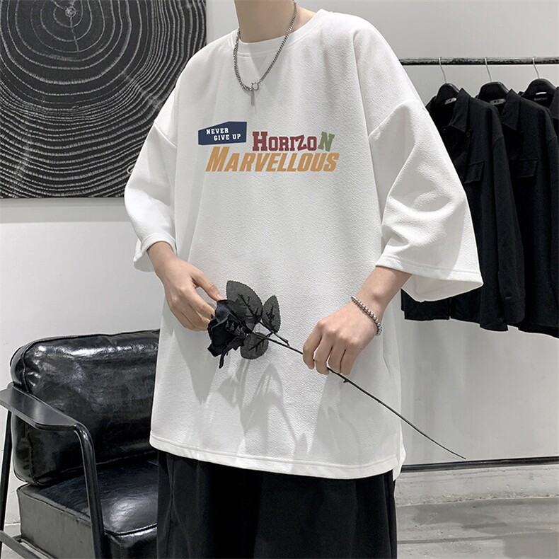 冰丝七分袖t恤男大码五分袖男短袖男中袖Q11384-P30,男装T恤,电商A040