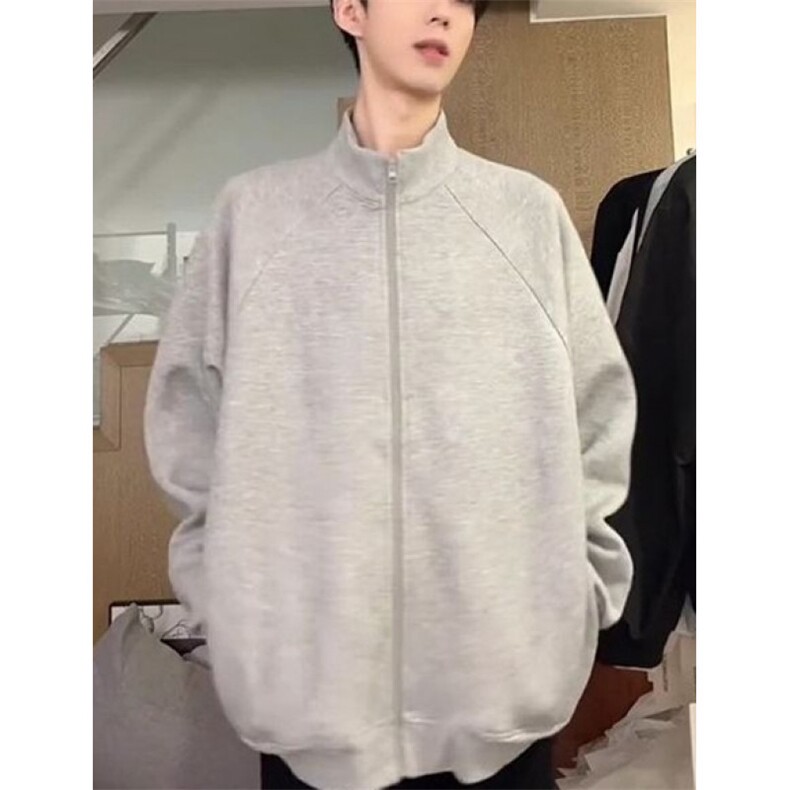纯色重磅保暖立领拉链开衫男女运动休闲百搭情侣春秋JW61,男装棉衣,星座1116A（原606A-3）