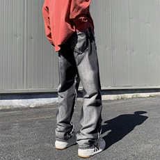 牛仔裤男美式高街vibe风直筒裤子N1620-P50，男装牛仔裤，星座308B-1