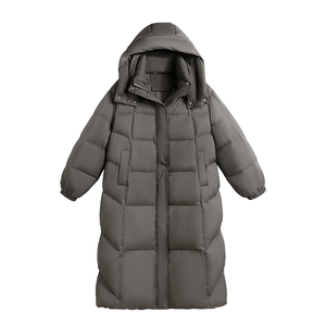 现货（只上灰色）- 新标90白鸭绒 中长款羽绒服-618-P395-K598图片