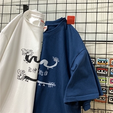 得物抖音直播供货纯棉260克印花短袖T恤A158-T230-P28控48，男装T恤，电商A158