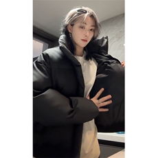 立领棉衣加厚保暖棉袄PU皮男女情侣面包服美式外套MF3667-特P85，男装棉衣，电商B295