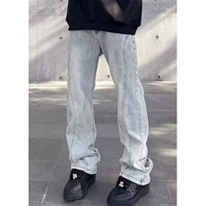 微喇牛仔裤男2025春秋高街小众直筒裤复古百搭休闲长裤子NX285，男装牛仔裤，星座1116A（原606A-3）