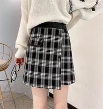 格子半裙，女装半身裙，玫丽梦