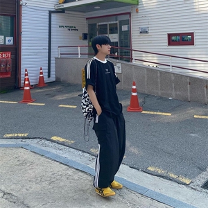 （有货）24夏季拼接短袖男女运动美式纯棉上衣T恤-T2901特P35现货图片