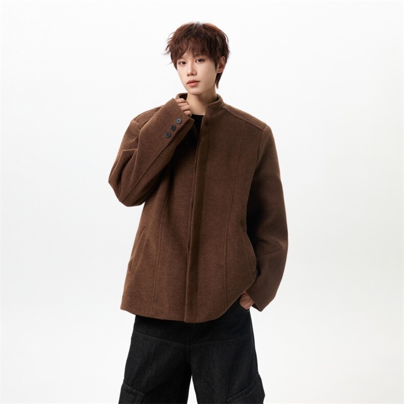 圣诞款秋冬加棉加厚短款立领毛呢夹克外套男中山装西服JK26-P118,男装夹克,星座812