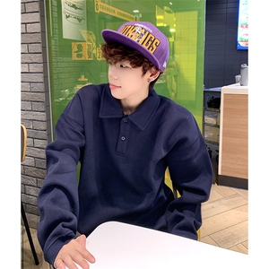 抖音得物高品质二开 25秋冬美式高街结构设计POLO翻领卫衣外套W77图片
