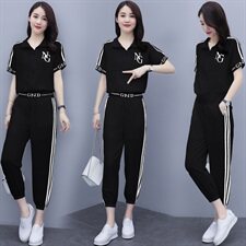 套装女夏2021年夏季新款女装时尚休闲拼接欧货大码女装，女装套装/套裙，瑶迪依秀
