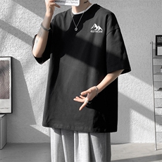 ！2025夏季新款男士简约印花短袖T恤纯棉半袖T2441特P19，男装T恤，电商B220
