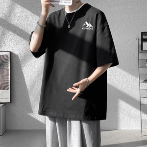 ！2025夏季新款男士简约印花短袖T恤纯棉半袖T2441特P19