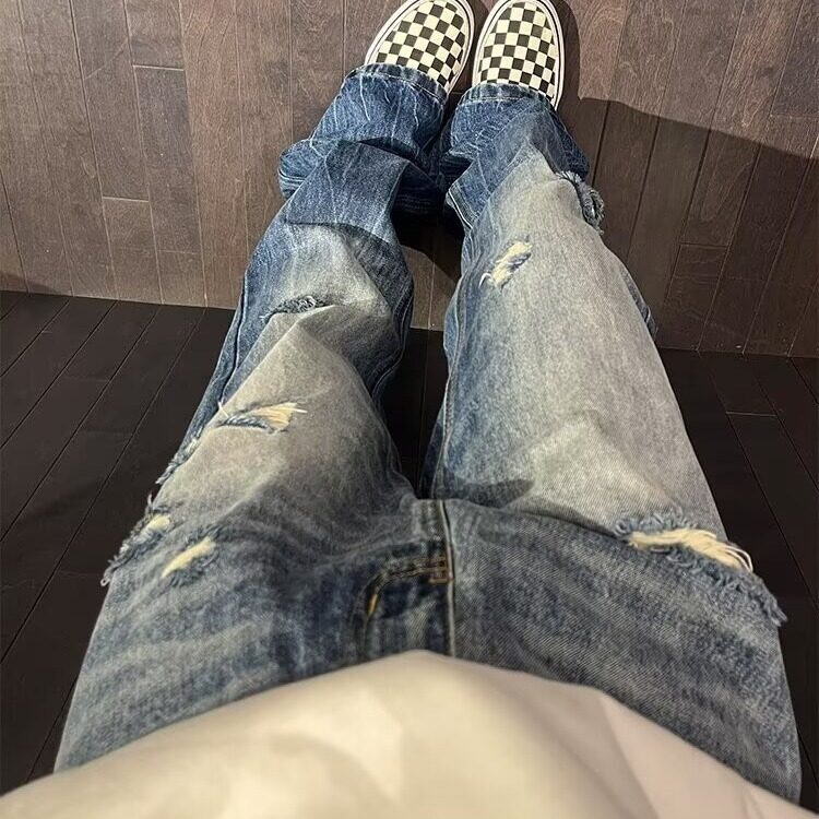 夏季新款美式vibe复古水洗牛仔裤男直筒显瘦cleanfit长裤N404,男装牛仔裤,星座1116A（原606A-3）