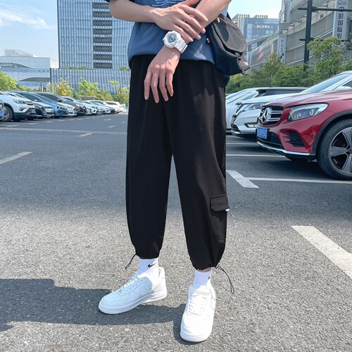 @夏季冰丝裤男士薄款清爽休闲裤宽松直筒简约百搭九分裤K2051P35，男装休闲裤，电商B220
