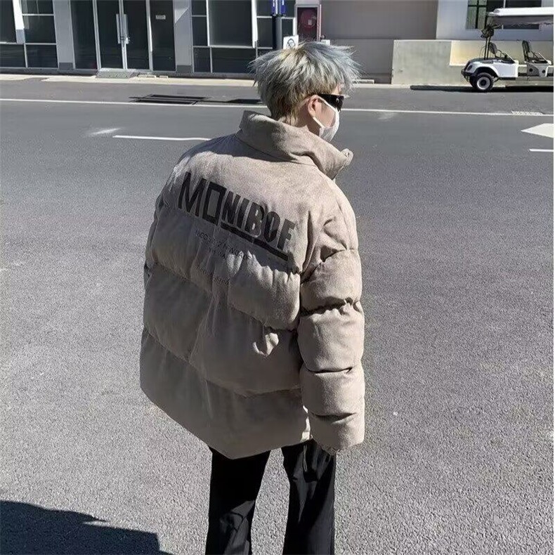 冬季潮牌大码加厚棉服外套保暖美式麂皮绒棉衣男生面包服棉袄W161,男装棉衣,星座506