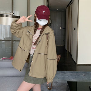 现货 韩版休闲百搭显瘦短款风衣外套女 2D075-(P150-K200）图片