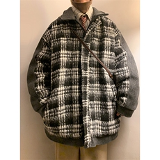 痞帅棉衣毛呢外套加厚夹克棉袄港风棉服日系1016-1W87P128K158，男装夹克，星座1016-1（原电商B408-1）