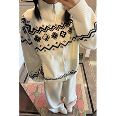 AA1744P62日系针织开衫新款提花慵懒风百搭毛衣，男装针织衫/毛衣，电商B323A