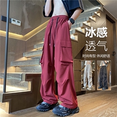 抖音品质夏季新款冰丝大口袋宽松工装裤B315-K24166-特p35控68，男装工装外套，电商B315