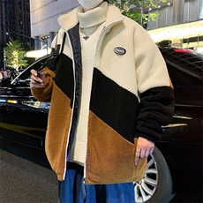 新款冬季加绒加厚棉衣羊羔绒潮流大码外套青少年男装MY105P95，男装棉衣，电商A086