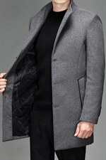 羊毛呢子外套男秋冬中长款立领妮子风衣休闲呢子大衣SJM802-P170图片