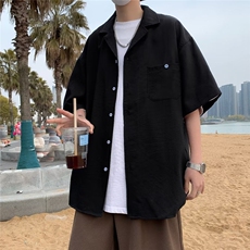 慵懒潮ins衬衫青春流行五分袖标准男百搭C4503P28，男装衬衫，星座1116-2